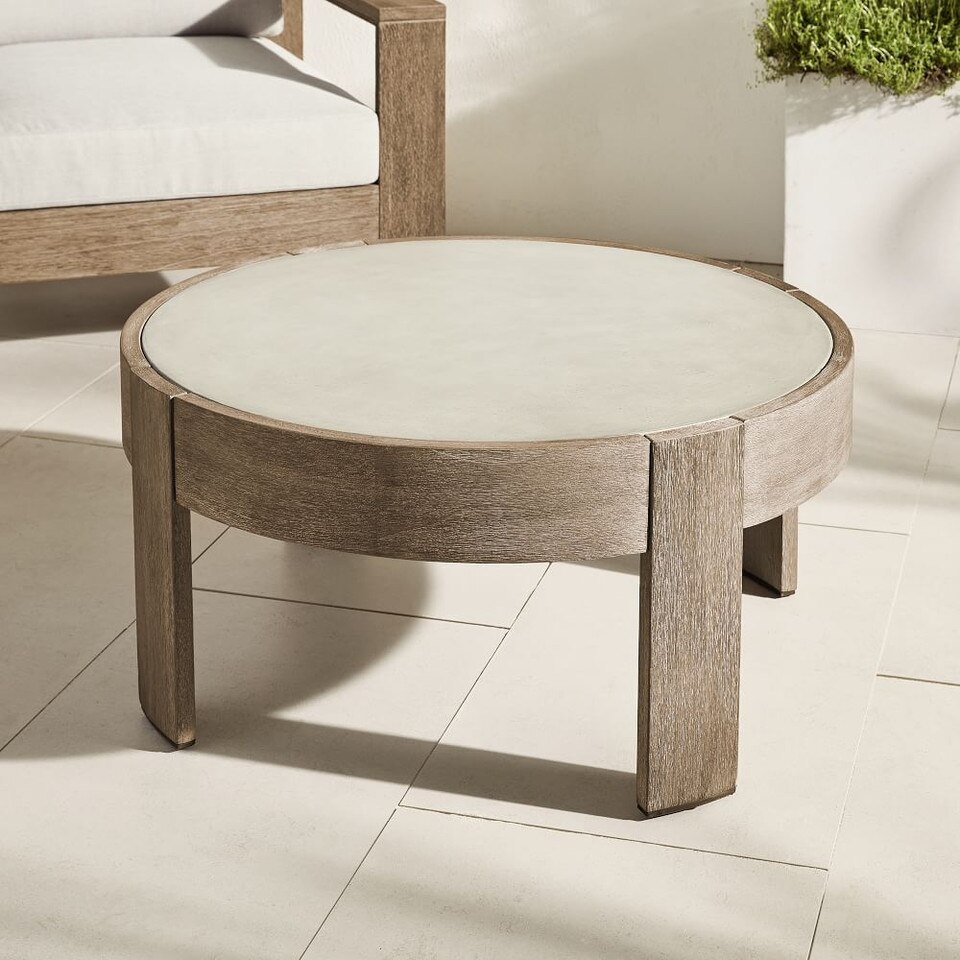 Portside Outdoor Round Coffee Table (87 cm) - West Elm UK